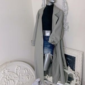 British Mist Tan Maxi Trench Coat